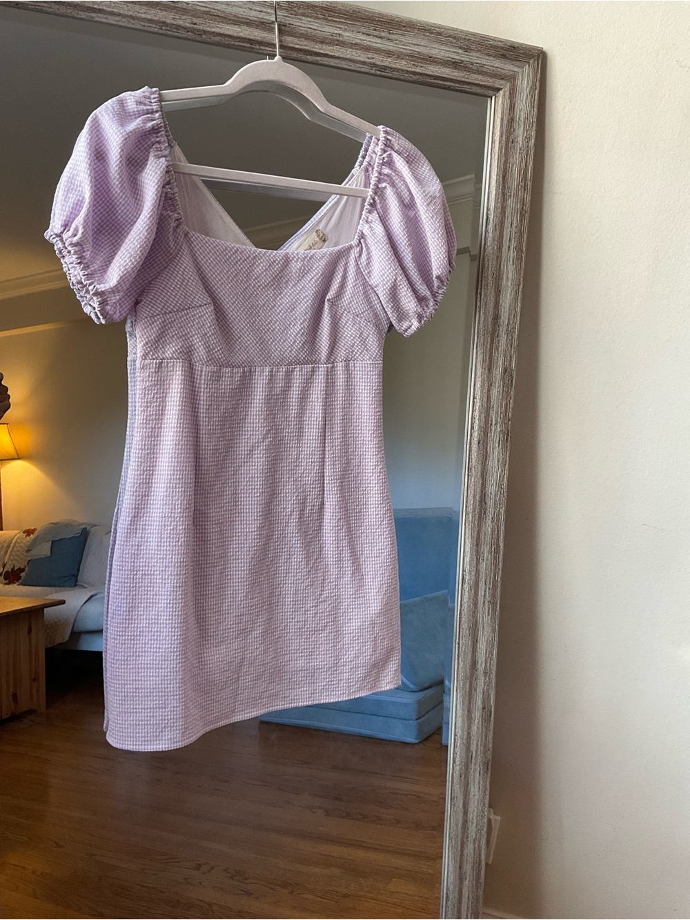 Lilac Puff Sleeve Mini Dress